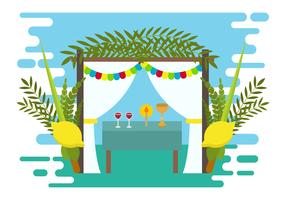 Ilustración decorativa del vector de Sukkah