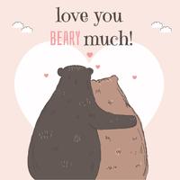 oso tarjeta de San Valentín vector