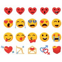 conjunto de emoji de San Valentín vector