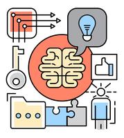 Linear Brainstorming Illustration vector