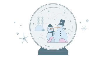 Snow Globe Snowman Vector