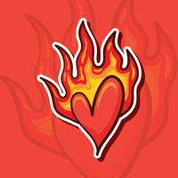 Burning Heart Illustration vector