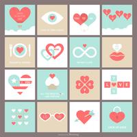 Vector tarjetas de San Valentín con conceptos de diseño de corazón