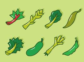 Dibujado a mano vector vegetal verde