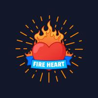 Flaming Heart Vector