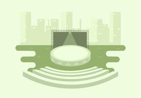 A Stage With City Background  vector