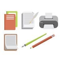 Iconos de escritura plana vector