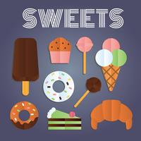 Confection and Sweets Flat Vector