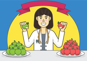 Cheerful nutritionist vector