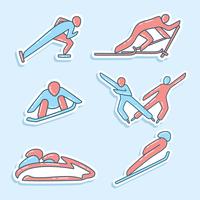 Winter Olympics Korea Sticker Vector