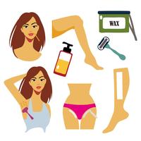 Free Women Removes Hair Zones With Waxing Vector Illustration