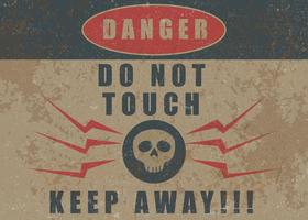 Don't Touch Warning Retro Poster vector