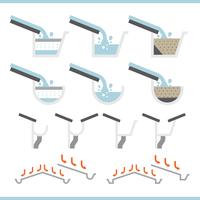 Roof Gutter Icon Set Vector