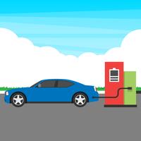Electric Car Charging Station Concept Illustration vector