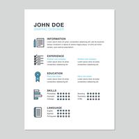 Minimal Designer Curriculum vector