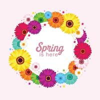 Floral Spring Wreath vector