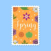 Flat Springtime Postage Vector