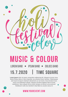 festival holi de folletos de colores vector