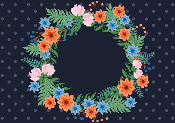 Vector Floral Spring Wreath