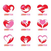 Set of Vector Logos for Healing and Care