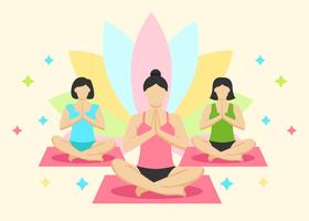 Women Yoga Class Vector