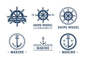 Ship Wheel Logo Template Vector libre