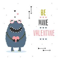 Be Mine Valentine Card Vector