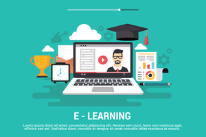 Ilustración de vector de e-learning