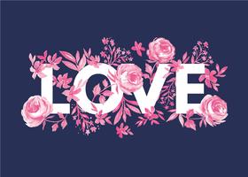 Amor y florales vector
