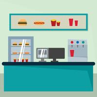 Fast Food Market In The Food Court vector