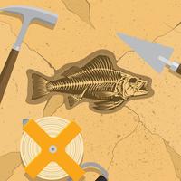 Fishbone Fossils Archaeologist Free Vector