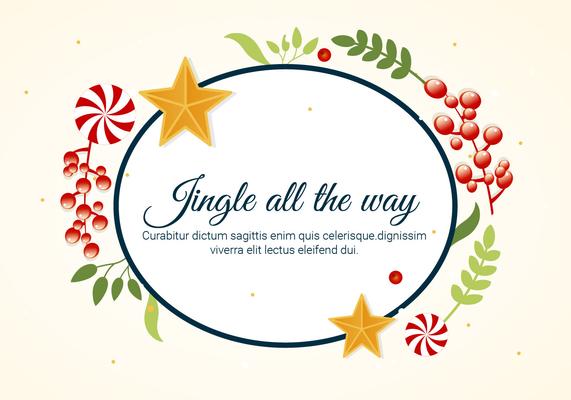 Free Flat Design Vector Holiday Greeting Card