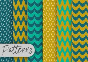Blue And Green Line Pattern Set  vector