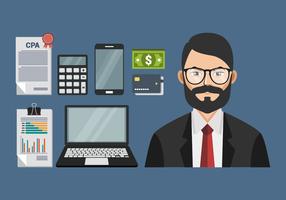 CPA Accountant With Man Element Vector Illustration