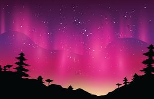 Magenta Northern Lights vector