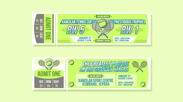 Tennis Cup Event Ticket Vector