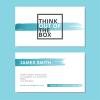 Think Out of The Box with Brush Stroke Business Card vector