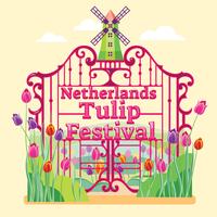 Parade of Flowers in Netherlands or Netherlands Tulip Festival vector