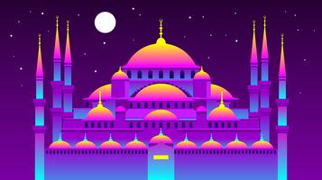 Vaporwave Istanbul Blue Mosque Vector