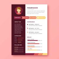 Curriculum vitae del diseñador gráfico vector