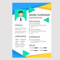 Modern Resume in Polygonal Style Template Vector