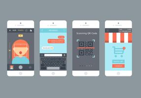 Flat Mobile App Gui Vector Set