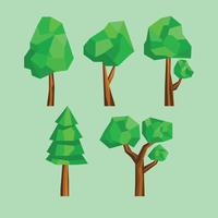 Low Poly Style Trees vector