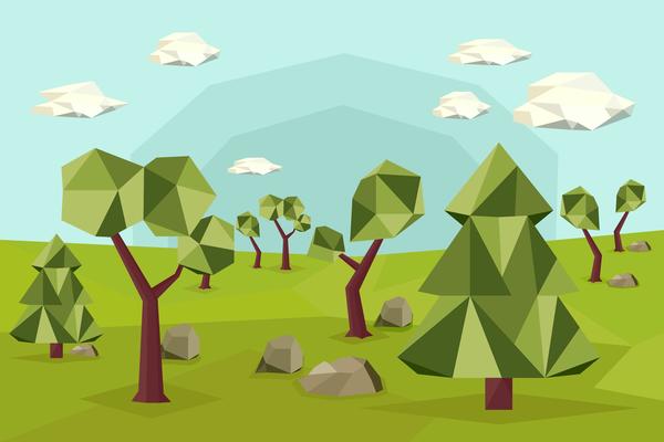 Low Poly Forest Vectors