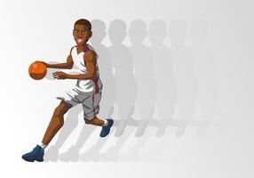 Un jugador de baloncesto sosteniendo la pelota vector