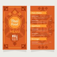 Vector de menú de restaurante de comida de Tailandia