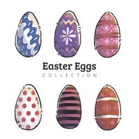 Lindo conjunto de huevos de Pascua colección vector