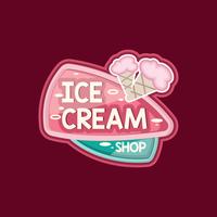 Cute Ice Cream Shop Logo vector