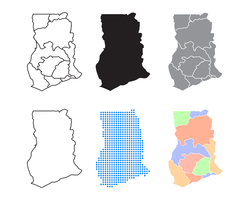 Vector de mapa de Ghana