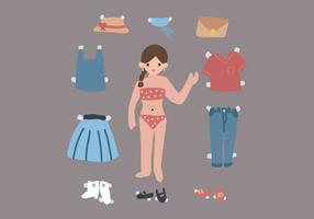 Doll For Dressing vector